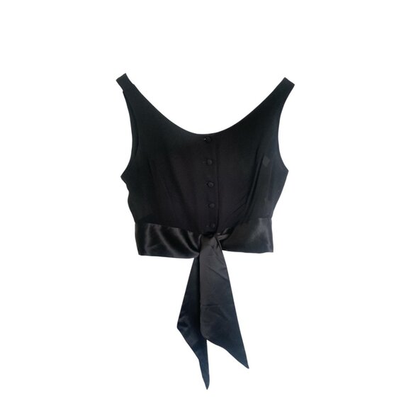 Vintage 90's Sheer Valentino Oliver Sleeveless Crop Blouse Oliver Label - Picture 1 of 8